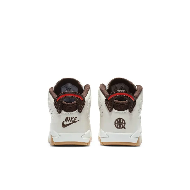 Jordan 6 Retro Quai54 Sail Brown 2020 (TD) Sail/Team Orange-Gum Light Brown-Baroque Brown (CZ6508-100)