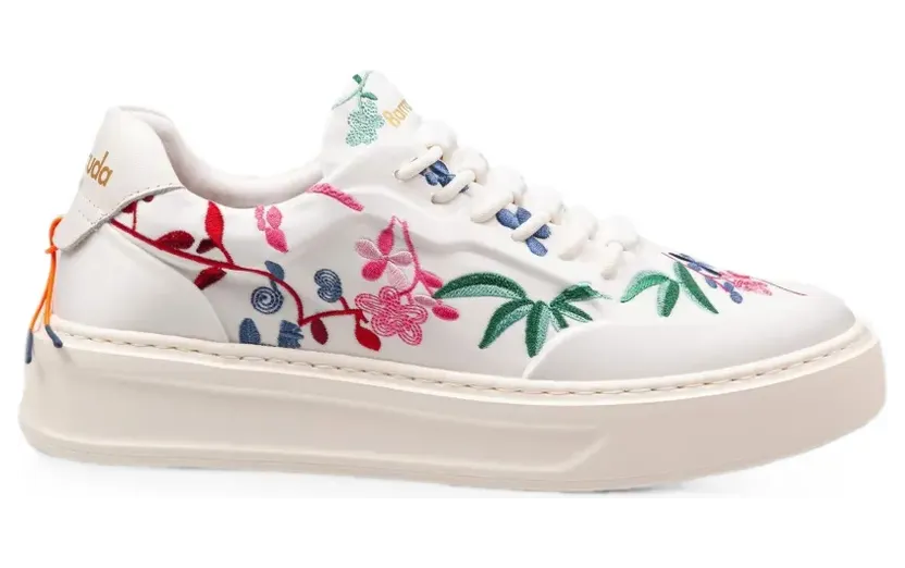 Barracuda Phoenix sneakers met geborduurde bloemen – Wit (BD1555B00PHN19Q100)