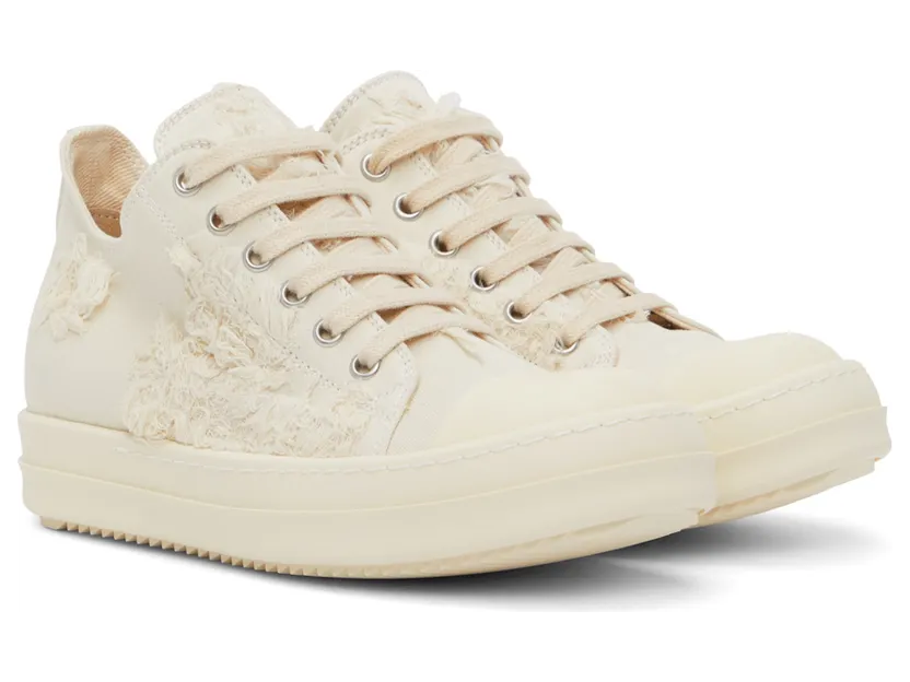Rick Owens Drkshdw Off-White Distressed Sneakers (DS01B7802 SLHN) (4)