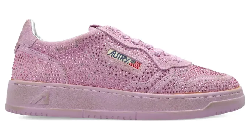 Autry Suède sneakers verfraaid met kristallen – Roze (AULWNA04)