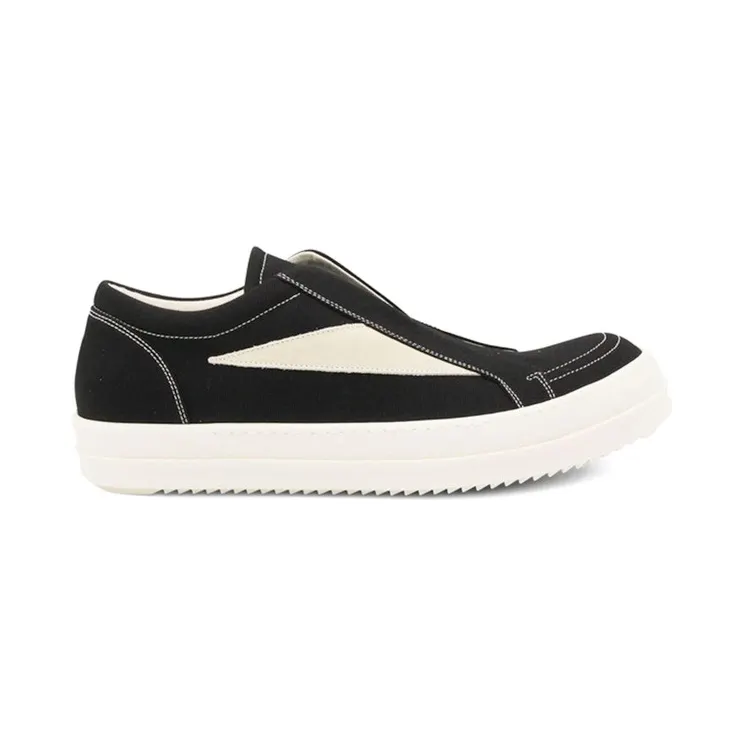 Rick Owens DRKSHDW Low panelled slip on sneakers Black Milk (DU02E7811DOLVS911)
