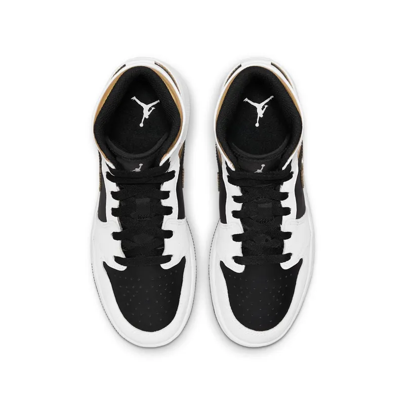 Jordan 1 Mid White Gold Black (GS) (554725-190)