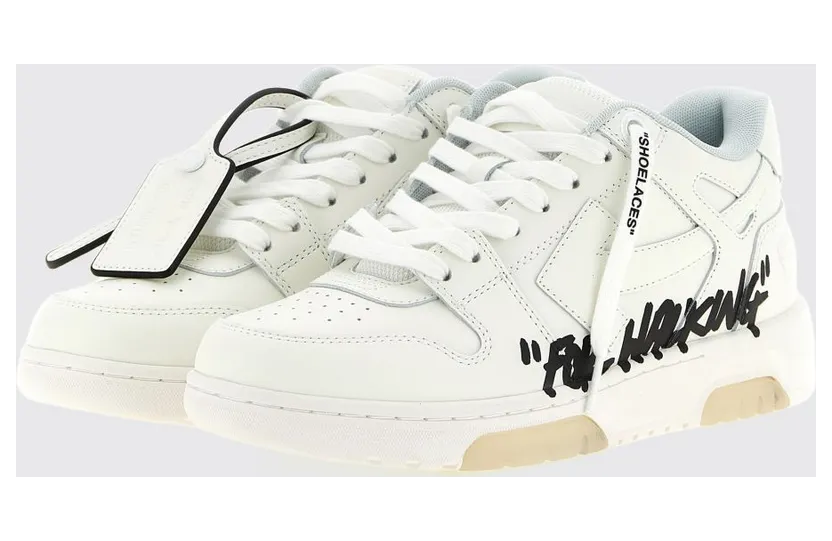 Off-White Out Of Office “For Walking” Low-Top Sneakers in Leather White (W259C9L0190110)