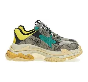Gucci x Balenciaga The Hacker Project Triple S Beige Green Yellow (W) (677193UMO2 09766)