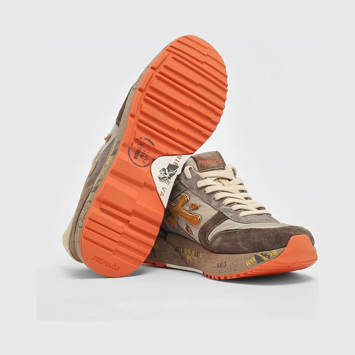 Premiata Mick Suede and Nylon Sneakers Brown (MICK7866) (3)