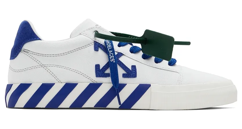 Off-White White & Blue Vulcanized Low-Top Sneakers (OWIA178S22FAB0010145)