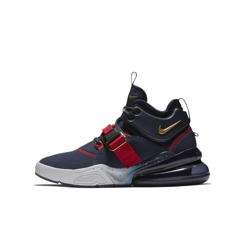 Nike Air Force 270 Olympic (GS) Obsidian/Metallic Gold-Gym Red-White (AJ8208-400)