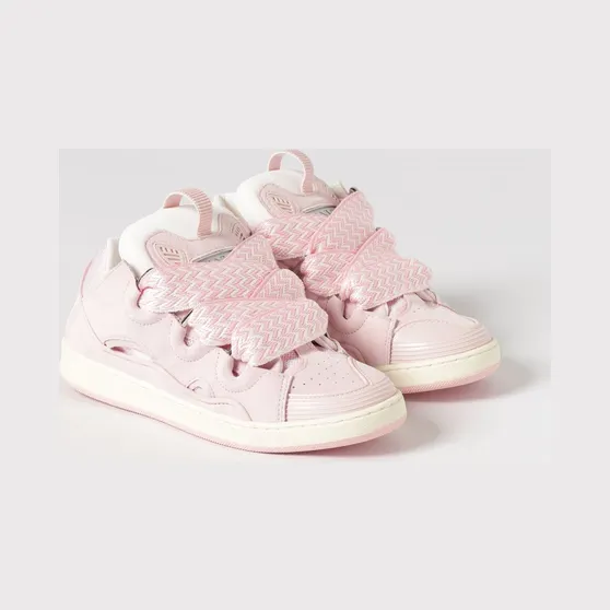 Lanvin Curb Suede and Mesh Sneakers Pink (N3046544F)
