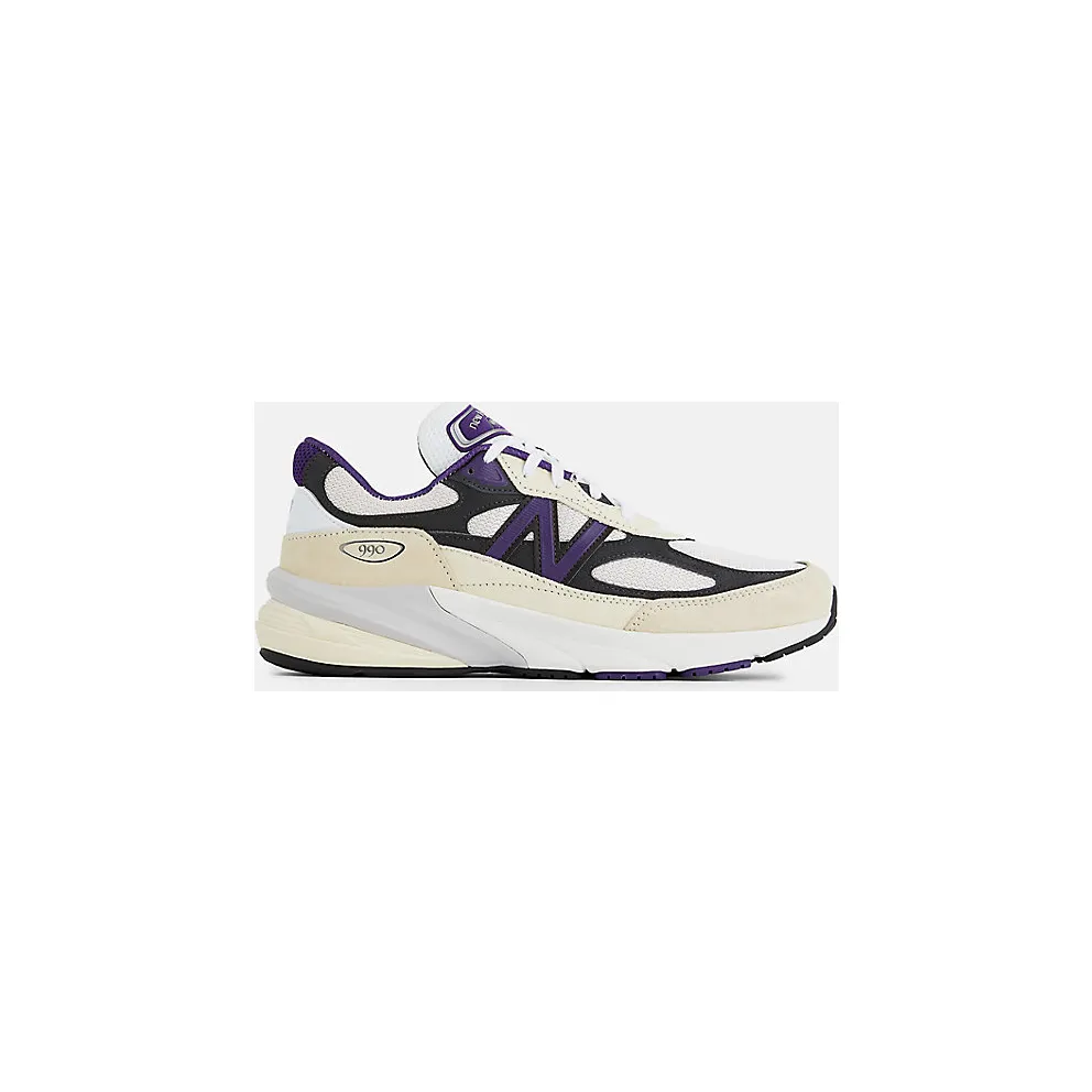 New Balance 990v6 “Made In USA – Teddy Santis White Black Plum” (U990WB6)