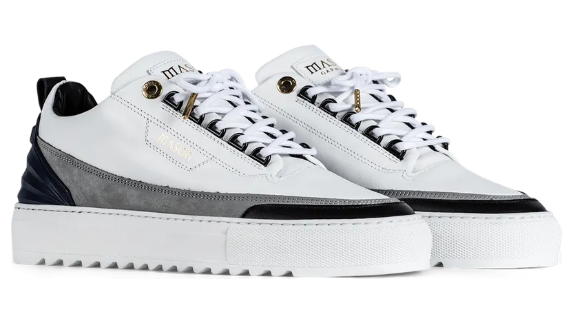 Mason Garments Firenze Nubuck / Leather – White / Navy Weiß (SS21-34C)
