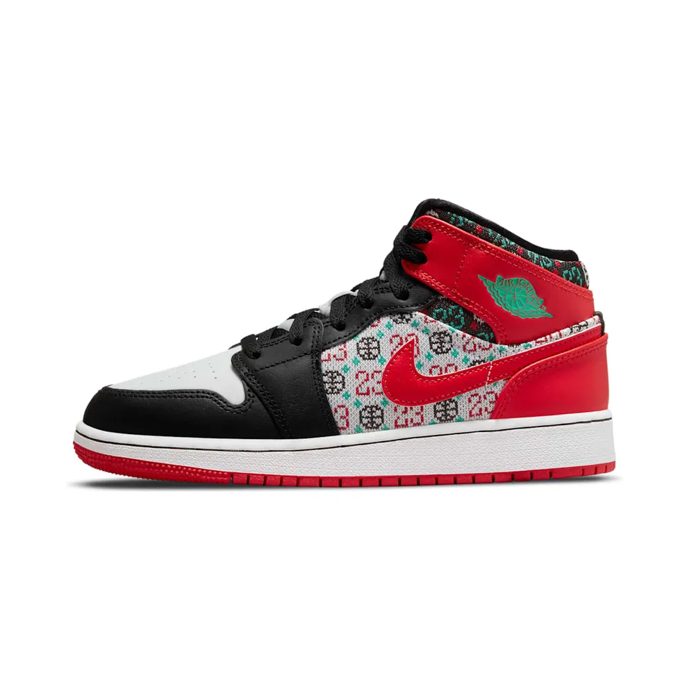Air Jordan 1 Mid Ugly Christmas Sweater (GS) (DM1208-150)