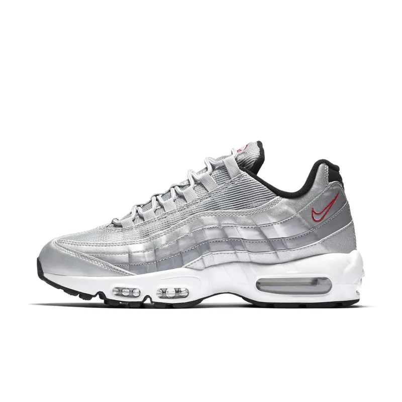 Nike Air Max 95 Silver Bullet Metallic Silver/Varsity Red-White-Black (918359-001)