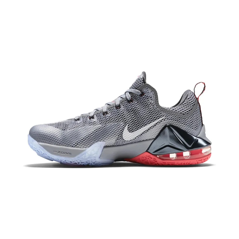 LeBron 12 Low Wolf Grey/White-Dark Grey-Hot Lava (724558-014)