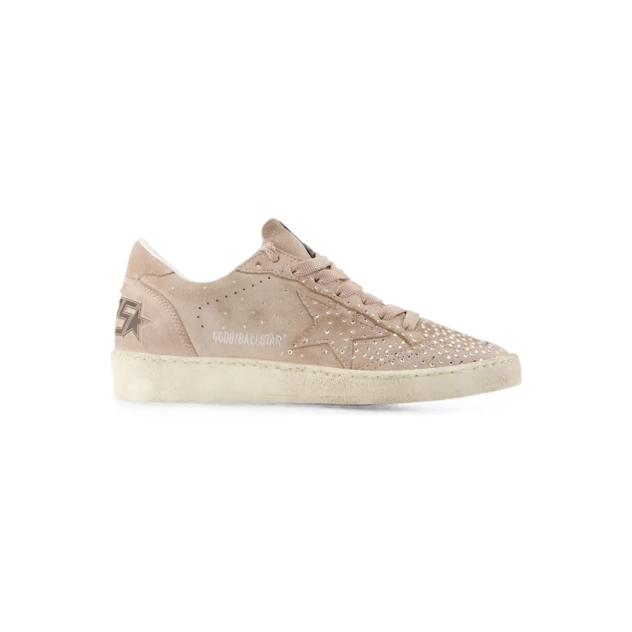 Golden Goose Ball Star aus Wildleder mit Kristallen Nude (GWF00117F008698)