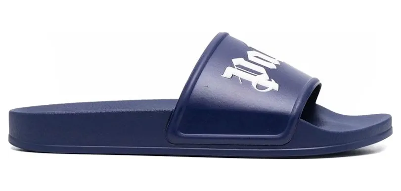 Palm Angels Pool Slides Blue White (PMIC001S22PLA0014501)