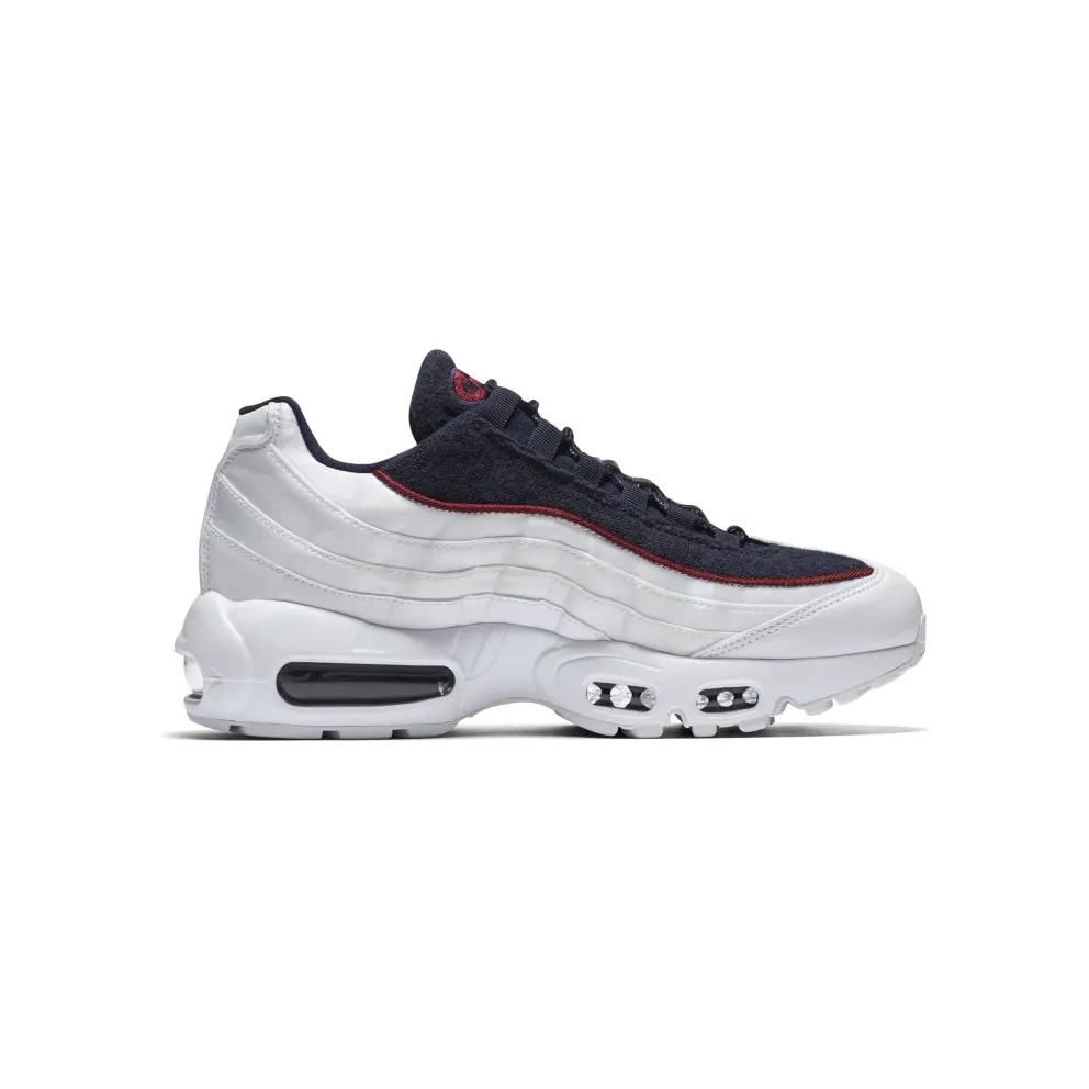 Nike Air Max 95 Satin Terry (W) White/White-Blackened Blue-Red Crush (AA1103-100)