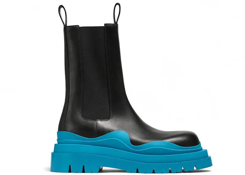 Bottega Veneta Tire Boot High Black Amalfi Blue (630284VBS501438)