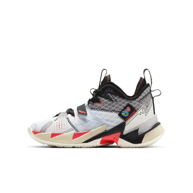 Jordan Why Not Zer0.3 White Bright Crimson Black (GS) White/Bright Crimson-Black (CD5804-101)