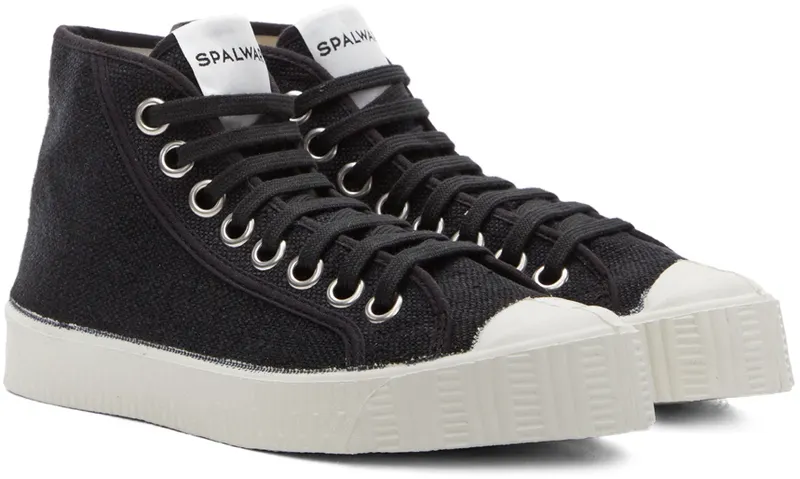 Spalwart Black Linen Special Mid Sneakers (34051109999)