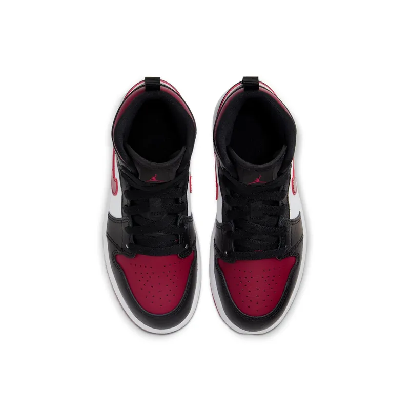 Jordan 1 Mid Bred Toe (PS) Black/Noble Red-White (640734-066)