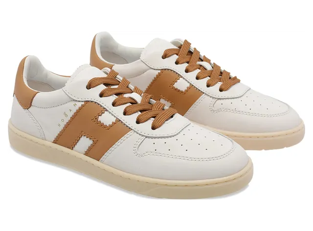 Hogan Logo Leather Cool “White/Brown” (HXW6470FY50U AI0RVK) (3)