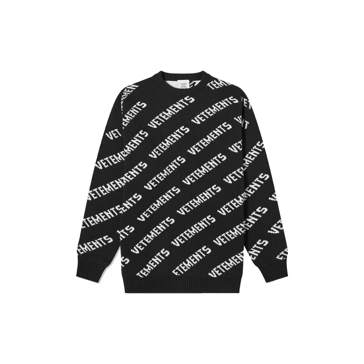 Vetements Allover Logo Knitwear Black White (EUE51KN200B)