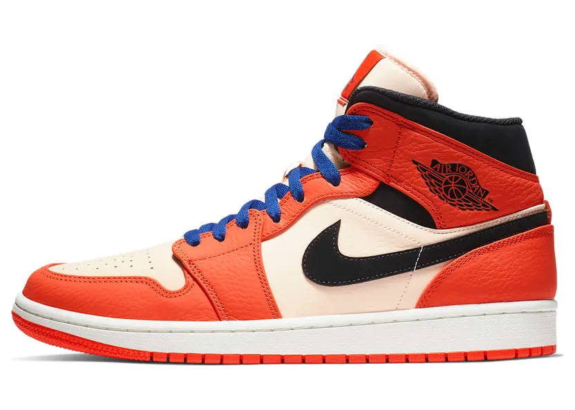 Air Jordan 1 Mid SE “Team Orange / Crimson Tint / Deep Royal Blue / Black” (852542-800)