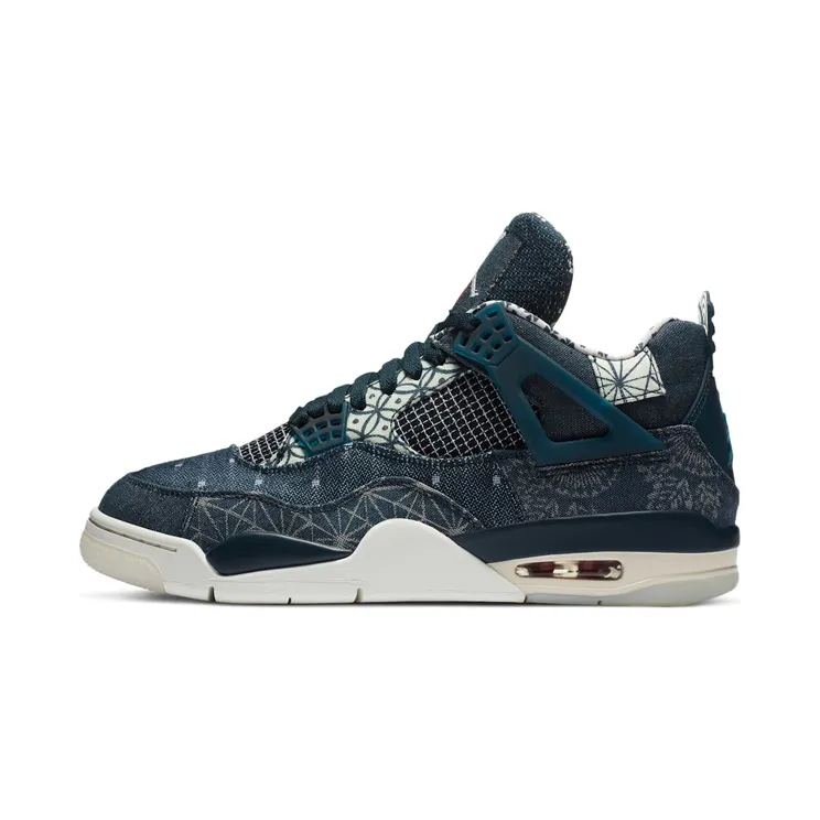 Air Jordan 4 Retro Sashiko “Deep Ocean / Sail / Cement Grey / Fire Red” (CW0898-400)
