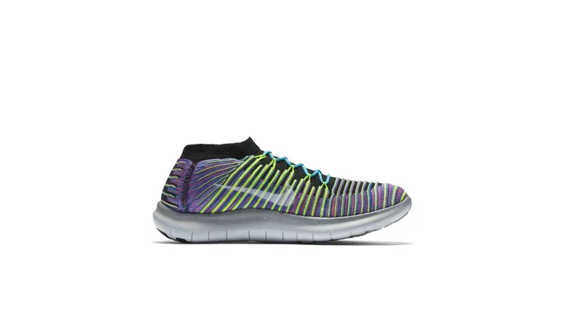 Nike Free RN Motion Flyknit Multi-Color Black/White-Racer Blue (834584-006)