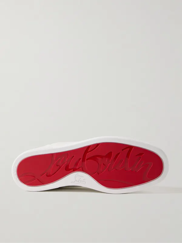 Christian Louboutin Louis Junior Spikes Cap-Toe Leather Sneakers White (3240422) (3)