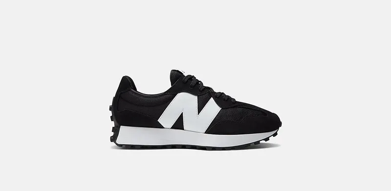 New Balance 327 Black White N Logo (MS327CBW)