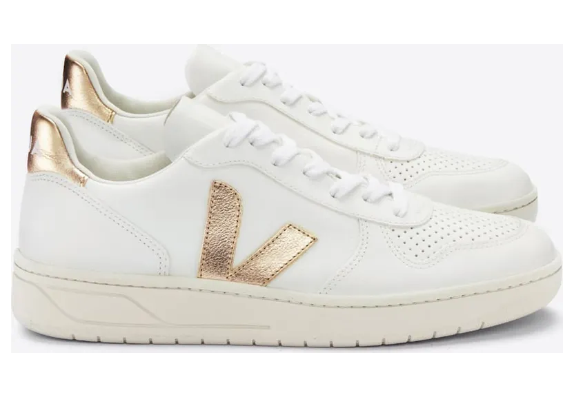 VEJA V10 metallic leren sneakers – Wit (VX0502935)