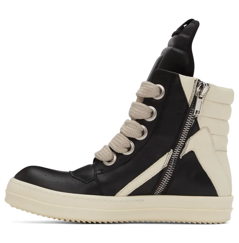 Rick Owens Black Jumbo Laces Geobasket Sneakers (RU02B2894 LPOW1) (3)