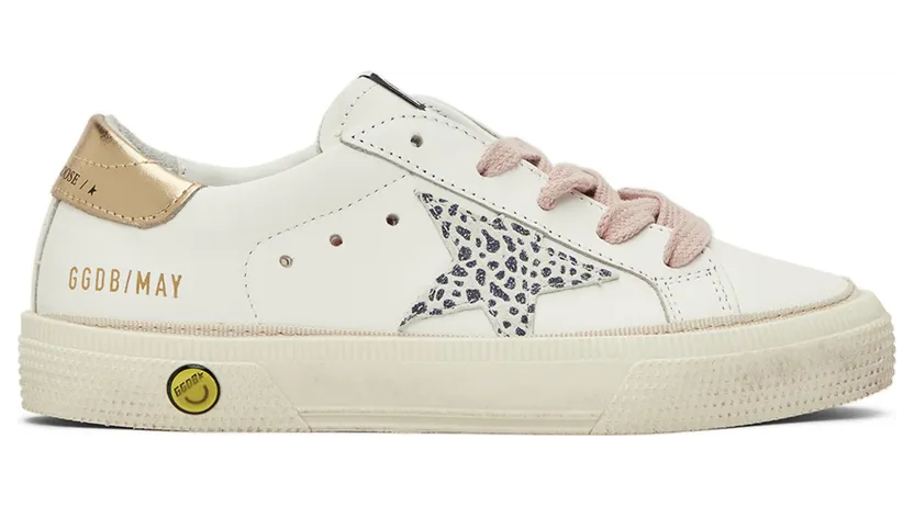 Golden Goose Kids White & Gold May Sneakers (GYF00112.F002818.10972)
