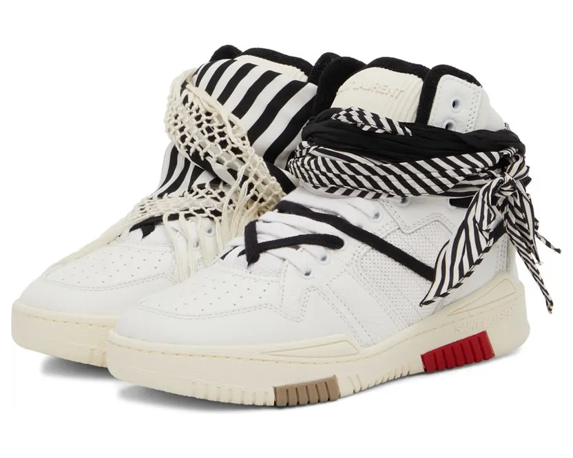 Saint Laurent White Smith High-Top Sneakers (68609304GAB) (5)