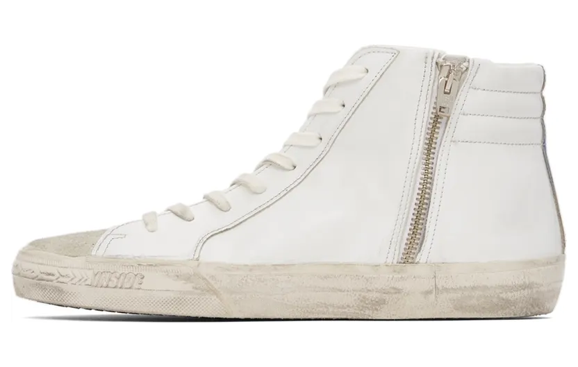 Golden Goose White Leather & Suede Slide Classic High-Top Sneakers (GMF00115.F002065.10774) (3)