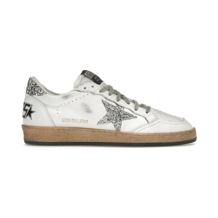 Golden Goose Ball Star White Silver Glitter (GWF00117.F003773.11325)