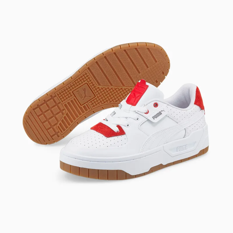 PUMA Cali Dream Heritage Women’ White/Gum/High Risk Red (384010-01)