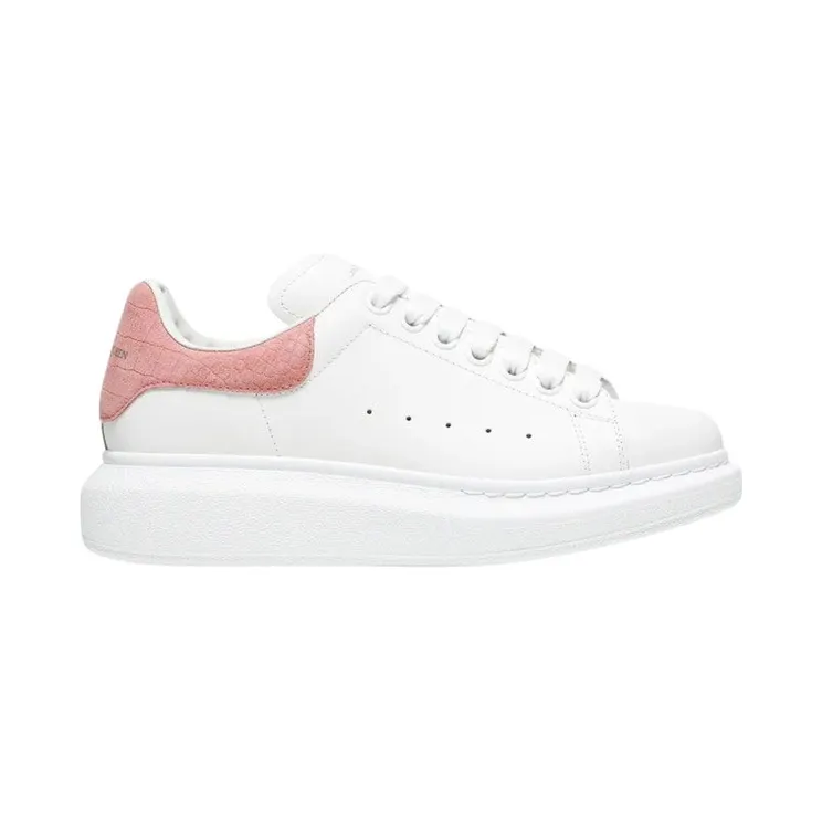 Alexander McQueen Oversized Pink Embossed Suede Croco (650788WHZ4K9648)