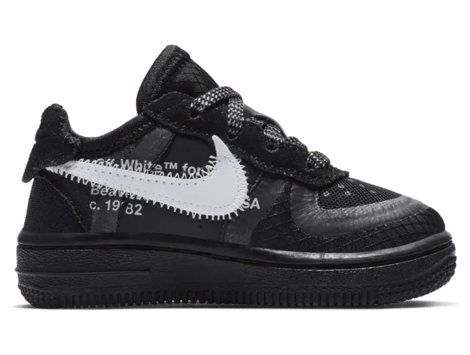 Nike x Off White Air Force 1 Low Black Kids (2018) (BV0853-001)
