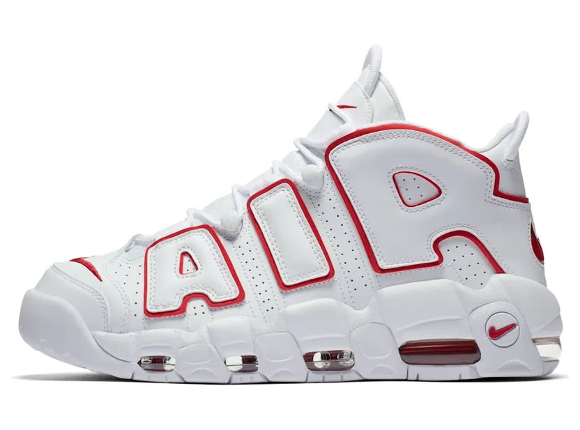 Nike Air More Uptempo White Varsity Red Outline