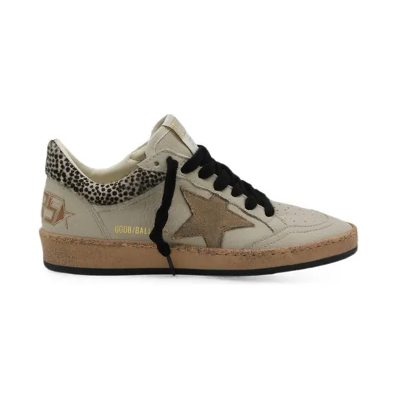 Golden Goose Ball Star Leopard Print Beige Cream Black