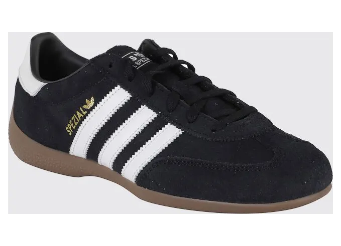 Adidas Originals Handball Spezial Leather and Suede Sneakers with 3-Stripes Black (KJ3629)