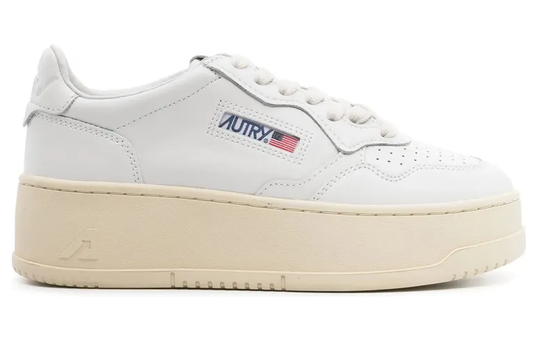 Autry Medalist Platform Leather “White” (PTLW LL15)