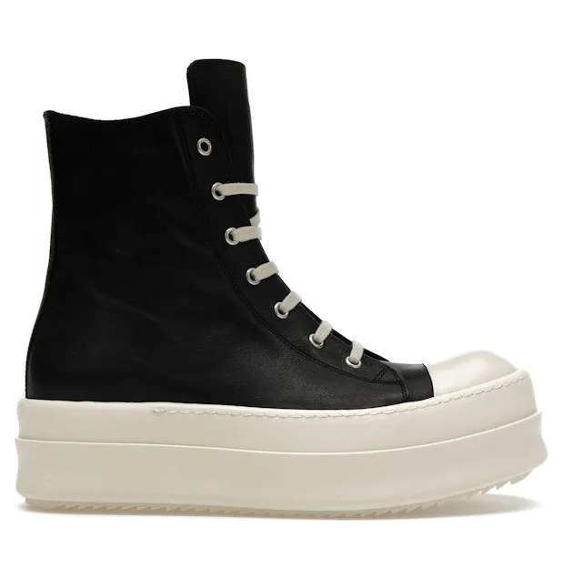 Rick Owens Mega Bumper Leather Sneakers Black Milk (RR02C7859-LOO-911)