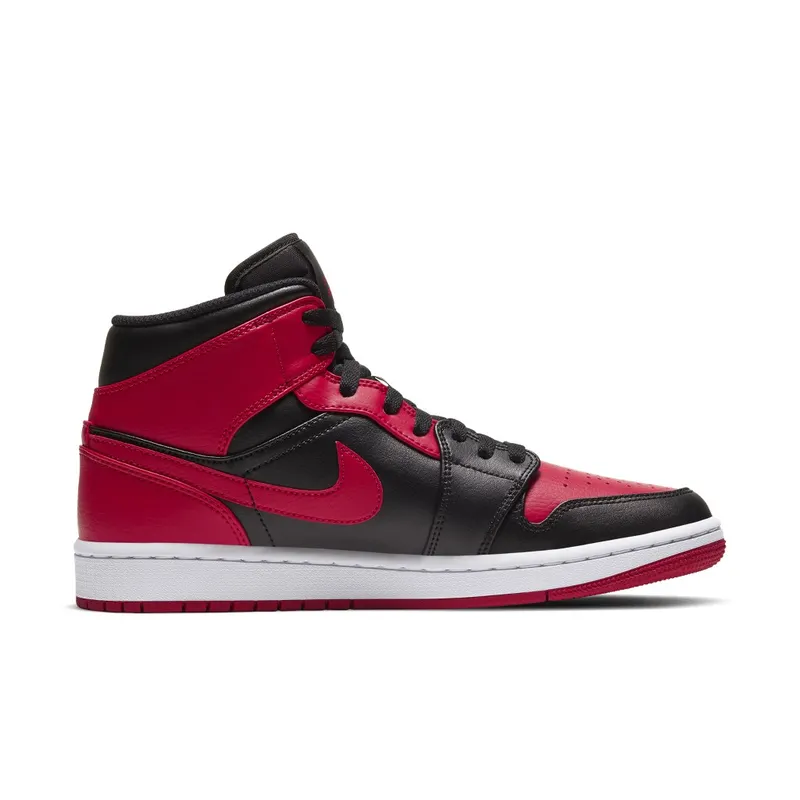 Jordan 1 Mid Banned (2020) Black/University Red-Black-White (554724-074)