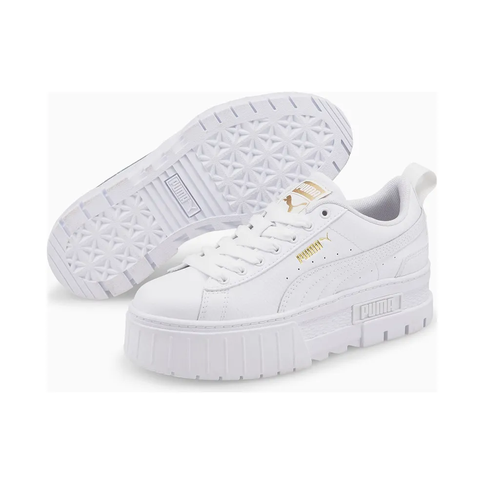 PUMA Mayze Leather Youth White/Gold (384527-01)