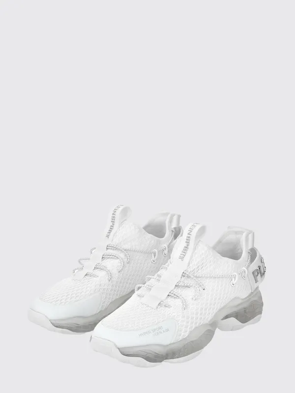 Plein Sport Hyper Sport Low-Top in Mesh with Applied Logo and Pull Tab White (SADSUSC0522STE003N01)