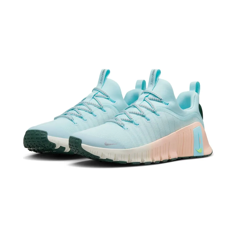 Nike Free Metcon 6 Premium “Glacier Blue Washed Coral Vintage Green Metallic Silver” (HV5228-474)