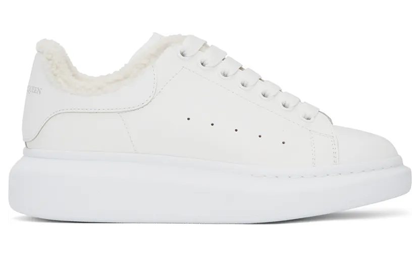 Alexander McQueen White Shearling Oversized Sneakers (604228WIAFI)